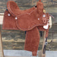 Lightweight Barrel Saddle - Rough Out & Dark Buckstitch