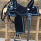 Lightweight Barrel Saddle - Black & Turquoise